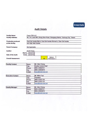 Annual Audit Report Intertek